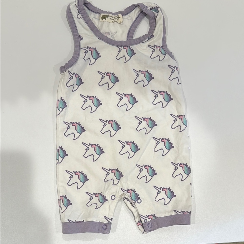 3-6M Monica + Andy Unicorn Print Kids One Piece